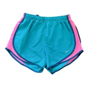NIKE DRI FIT TURQUOISE PURPLE AND PINK SHORTS